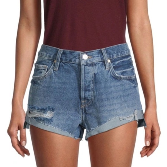 Frame Le Grande Garcon Distressed Jean Shorts - Picture 1 of 8